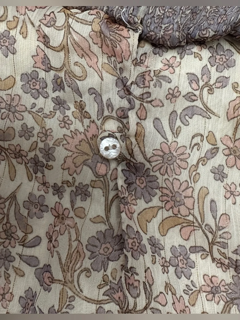 Zara girl’s floral smock dress brown ruffled collar, long sleeves.  Size 3-4T.